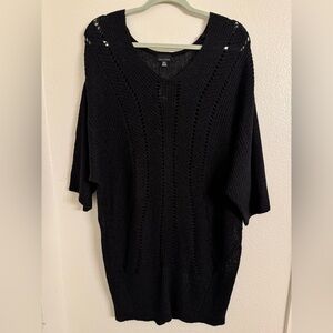 Zenobia Black Women's Crochet Knit  Sweater